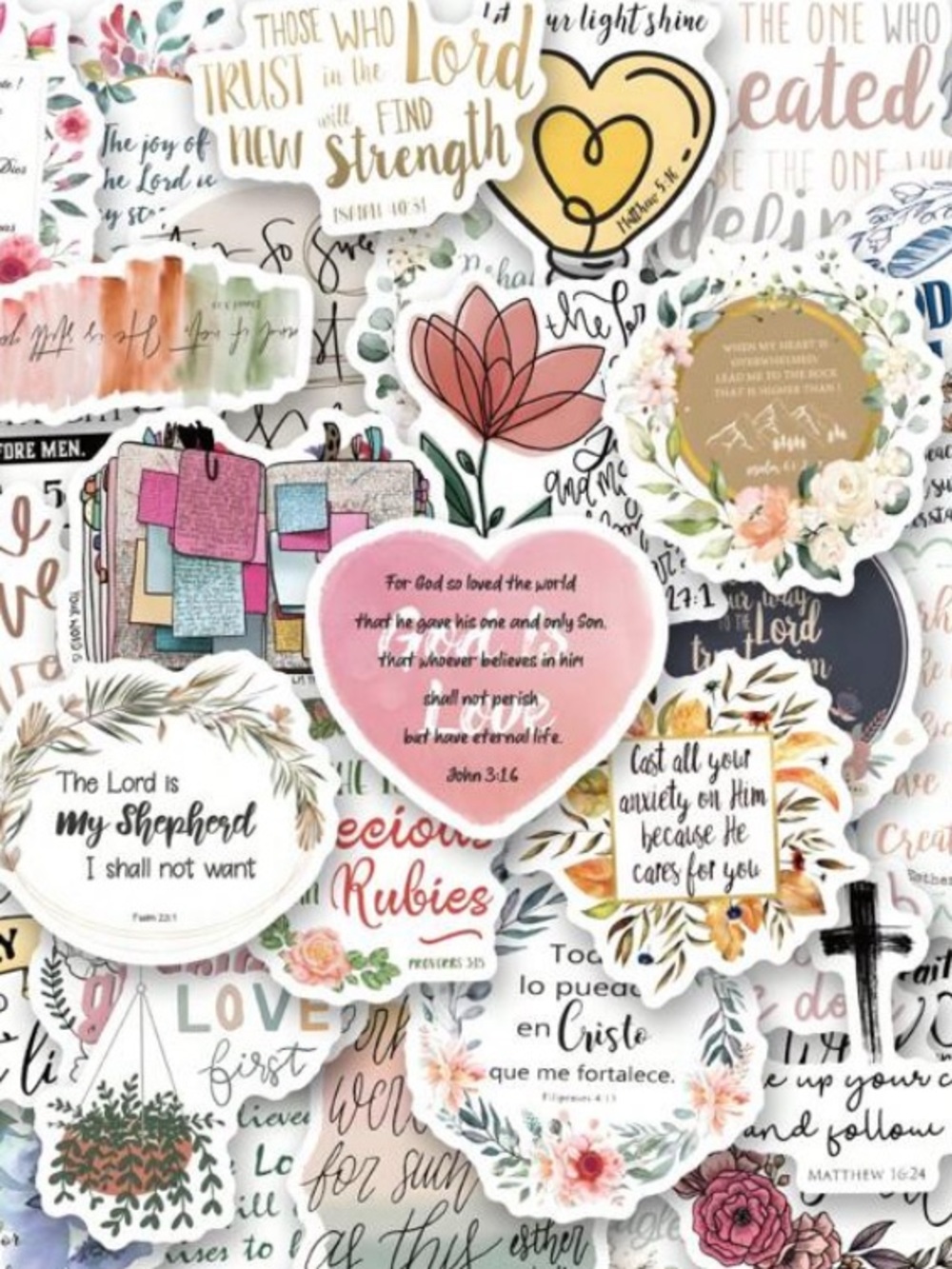 50 Pk. Christian Vinyl Stickers 2” - Picture 2 of 4